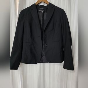 ​Jones New York Platinum Black Stretch Blazer - Size 6 Two-Button Suit Jacket